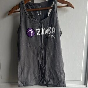 Zumba Fitness Charcoal Tank Top with Purple Logo